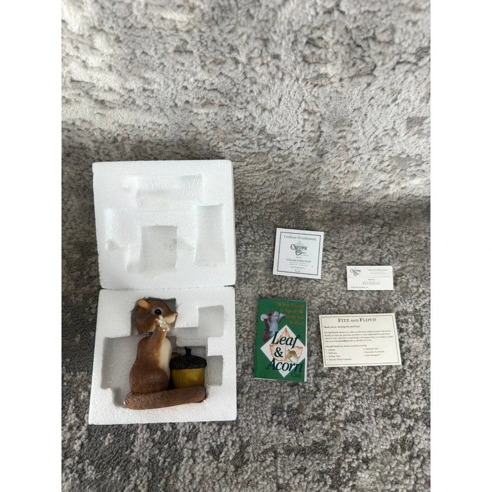 Fitz and Floyd Charming Tails Sebastian Bobble Head 98/518 Figurine w/Box